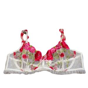 For Love and Lemons V-Day Floral Embroidery Bra